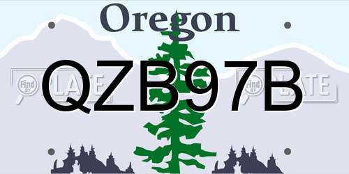 QZB97B Oregon License Plate