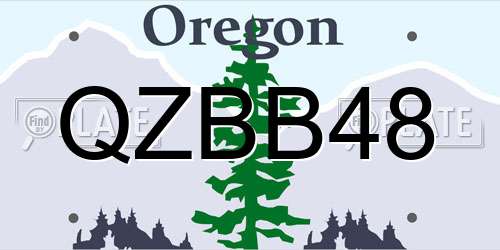 QZBB48 Oregon License Plate