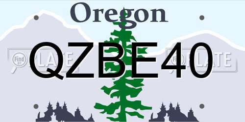 QZBE40 Oregon License Plate