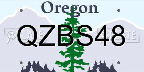 QZBS48 Oregon License Plate
