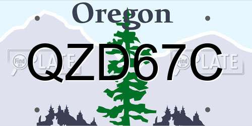QZD67C Oregon License Plate