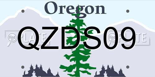 QZDS09 Oregon License Plate