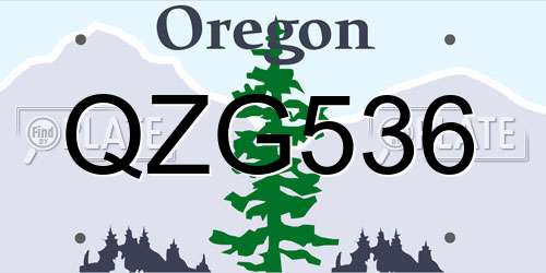 QZG536 Oregon License Plate