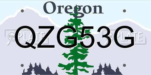 QZG53G Oregon License Plate