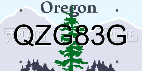 QZG83G Oregon License Plate