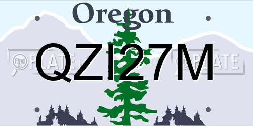 QZI27M Oregon License Plate