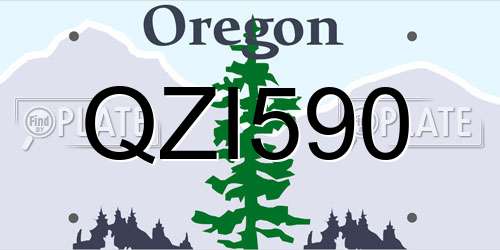 QZI590 Oregon License Plate