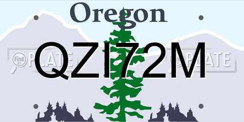 QZI72M Oregon License Plate
