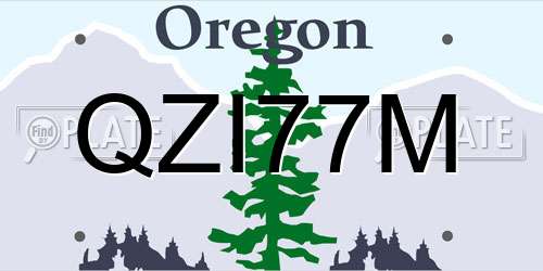 QZI77M Oregon License Plate