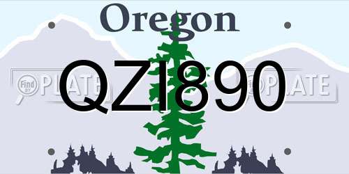 QZI890 Oregon License Plate