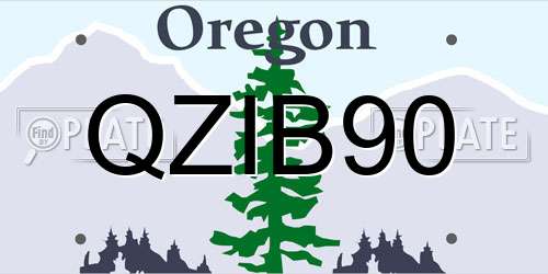 QZIB90 Oregon License Plate