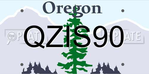 QZIS90 Oregon License Plate