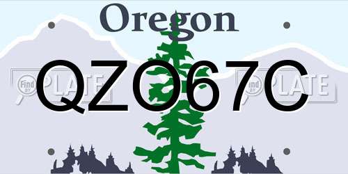 QZO67C Oregon License Plate