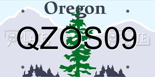 QZOS09 Oregon License Plate