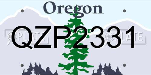 QZP2331 Oregon License Plate