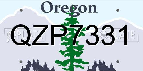 QZP7331 Oregon License Plate
