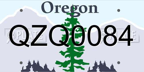 QZQ0084 Oregon License Plate