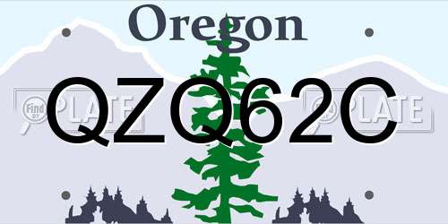 QZQ62C Oregon License Plate