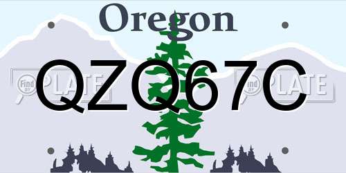 QZQ67C Oregon License Plate