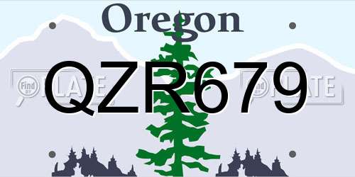 QZR679 Oregon License Plate