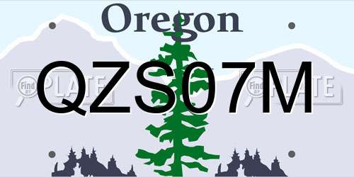 QZS07M Oregon License Plate
