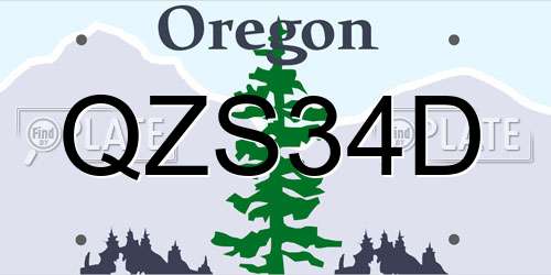 QZS34D Oregon License Plate