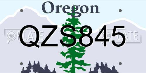 QZS845 Oregon License Plate