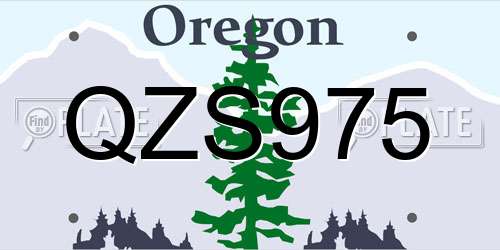 QZS975 Oregon License Plate