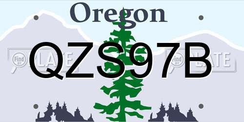 QZS97B Oregon License Plate