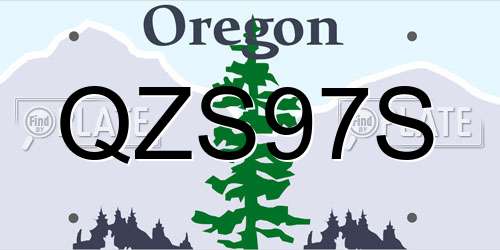 QZS97S Oregon License Plate
