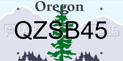 QZSB45 Oregon License Plate