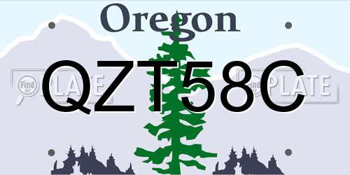 QZT58C Oregon License Plate