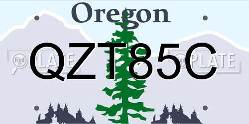 QZT85C Oregon License Plate