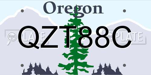 QZT88C Oregon License Plate