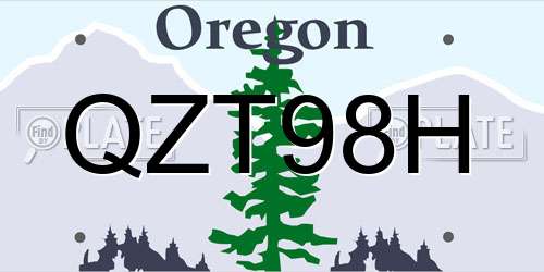 QZT98H Oregon License Plate