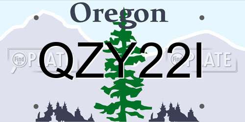 QZY22I Oregon License Plate