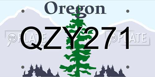 QZY271 Oregon License Plate
