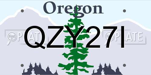 QZY27I Oregon License Plate