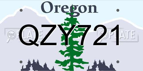 QZY721 Oregon License Plate