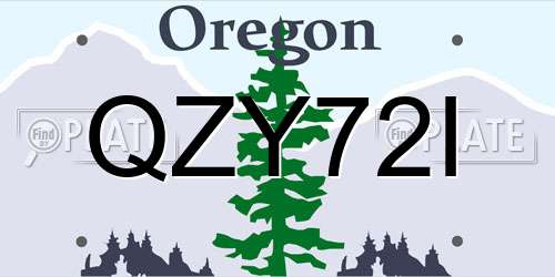 QZY72I Oregon License Plate