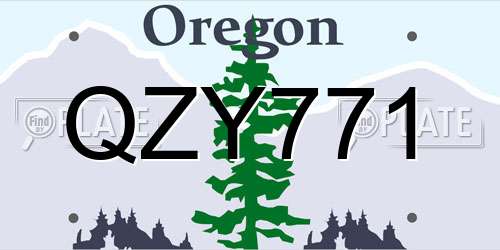 QZY771 Oregon License Plate
