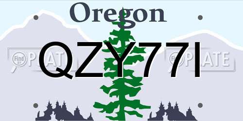 QZY77I Oregon License Plate