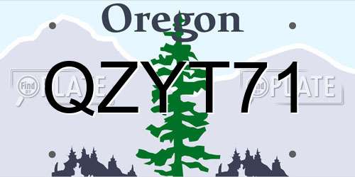 QZYT71 Oregon License Plate