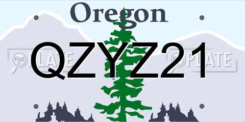 QZYZ21 Oregon License Plate