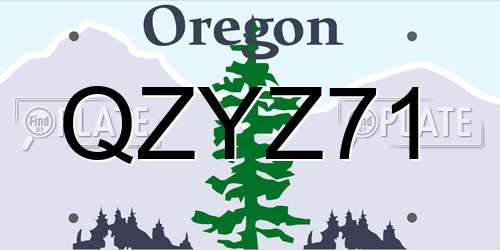 QZYZ71 Oregon License Plate