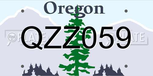 QZZ059 Oregon License Plate