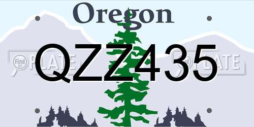 QZZ435 Oregon License Plate