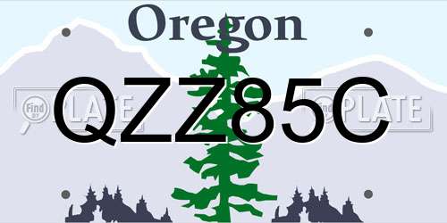 QZZ85C Oregon License Plate