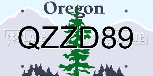 QZZD89 Oregon License Plate