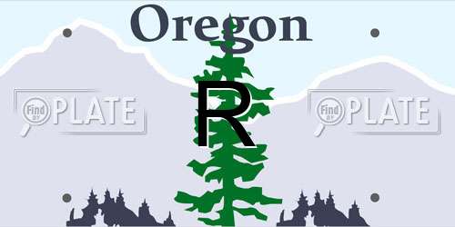 R Oregon License Plate
